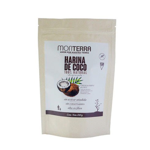 harina natural monterra 340g coco
